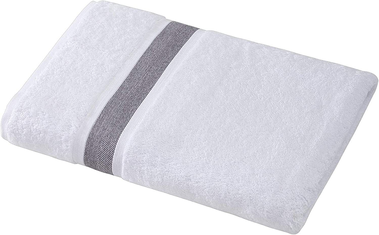 Large Bath Towels 100% Cotton Turkish Bath Towel 35x67 Anthracite White