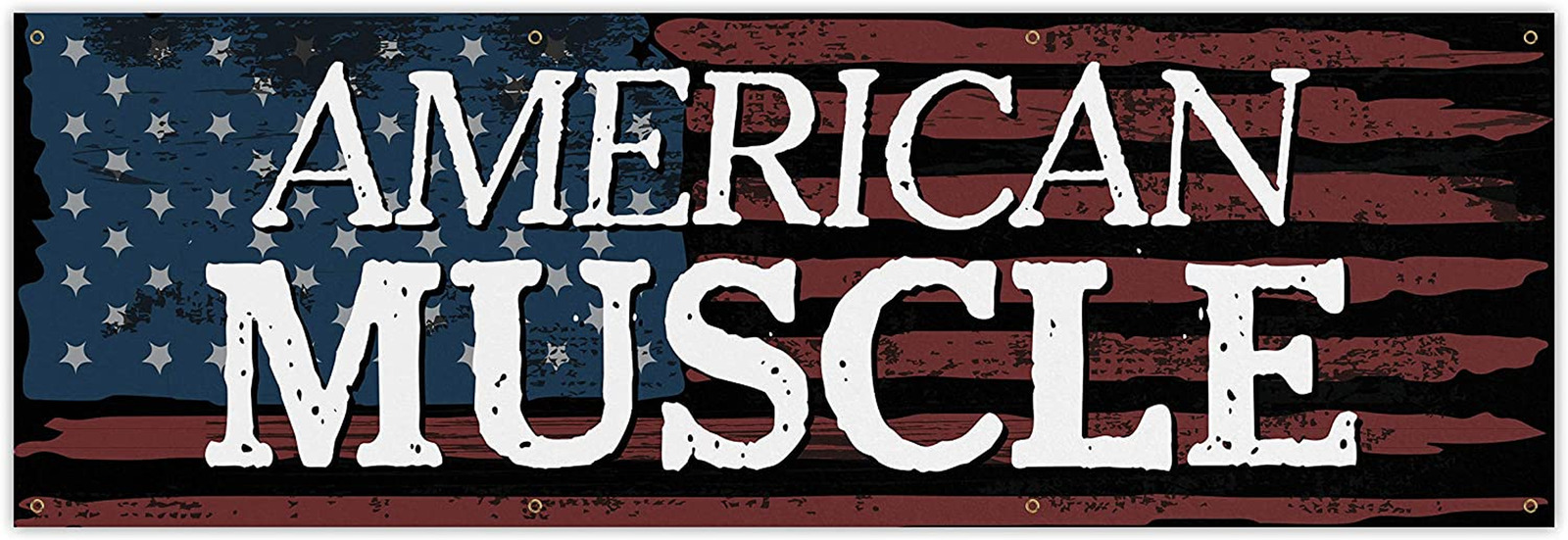 American Muscle USA Banner - Motivational Home Gym Decor (36 X 12 Inches)