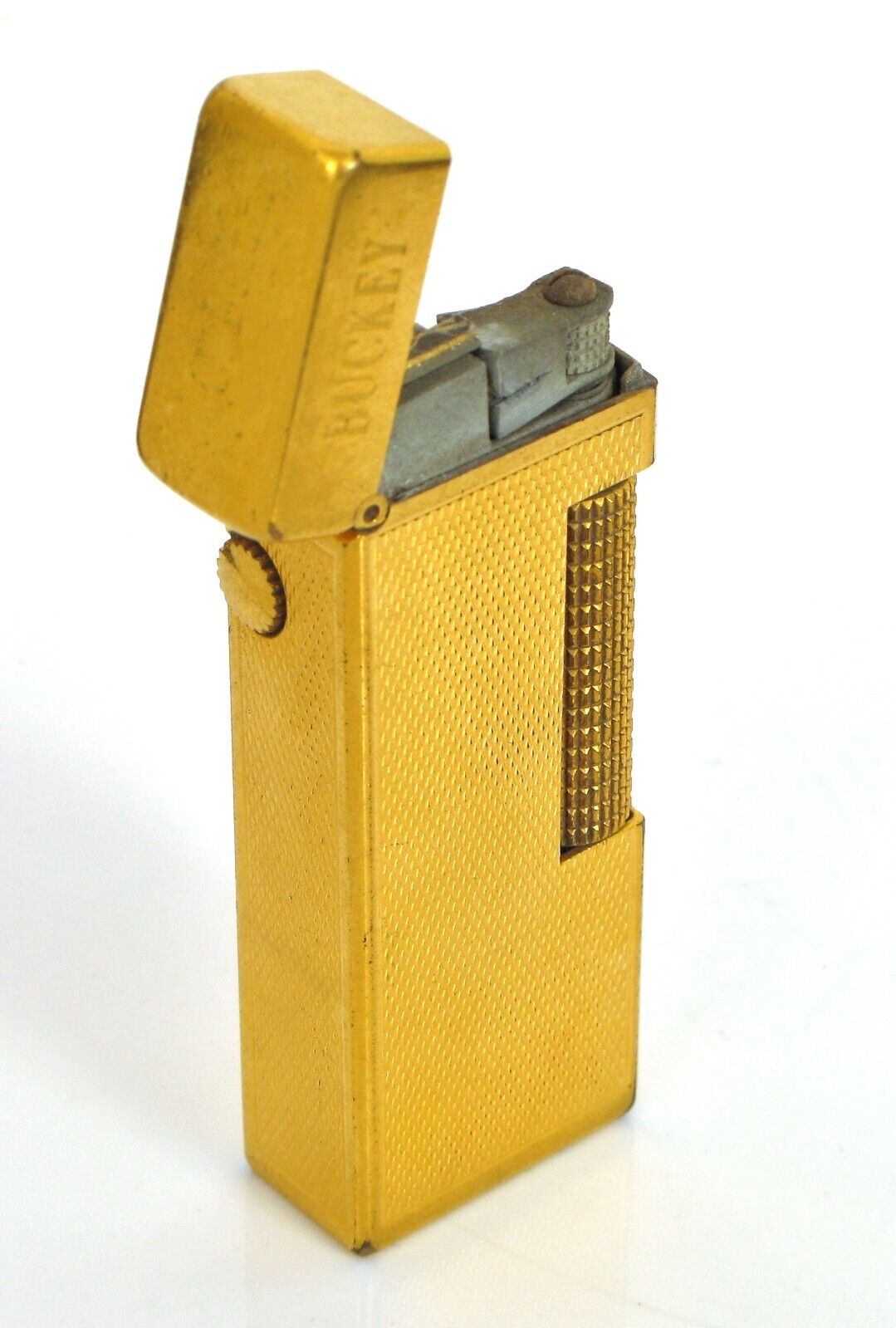 VINTAGE BEAUTIFUL DUNHILL LIGHTER ROLLALITE ENGRAVED GOLD TONE W POUCH 