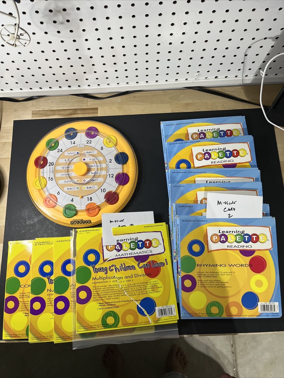 Learning Palette Reading & Math Kindergarten Lot of 10 Card Sets w Palette—Read