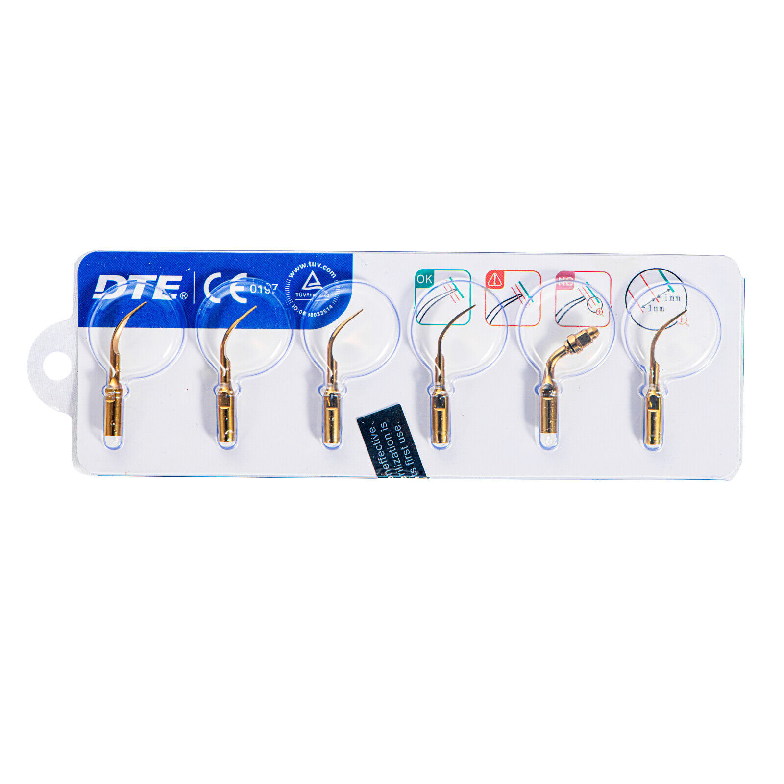 6Pcs Woodpecker Dental Ultrasonic Piezo Scaler Set Tips Fit DTE LED Handpiece