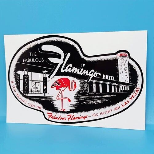 Flamingo Hotel Las Vegas Vintage Style Travel Decal, Vinyl Sticker,Luggage Label