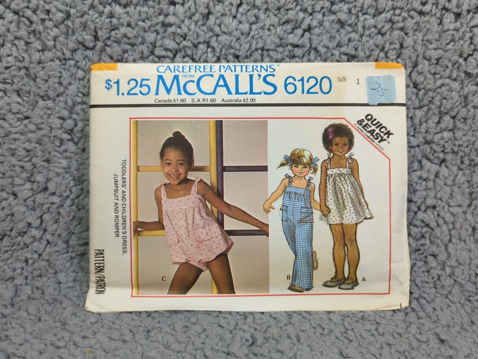 Vintage 1970s Sewing Pattern McCalls 6120  Size 1 Dress Romper Jumpsuit Uncut