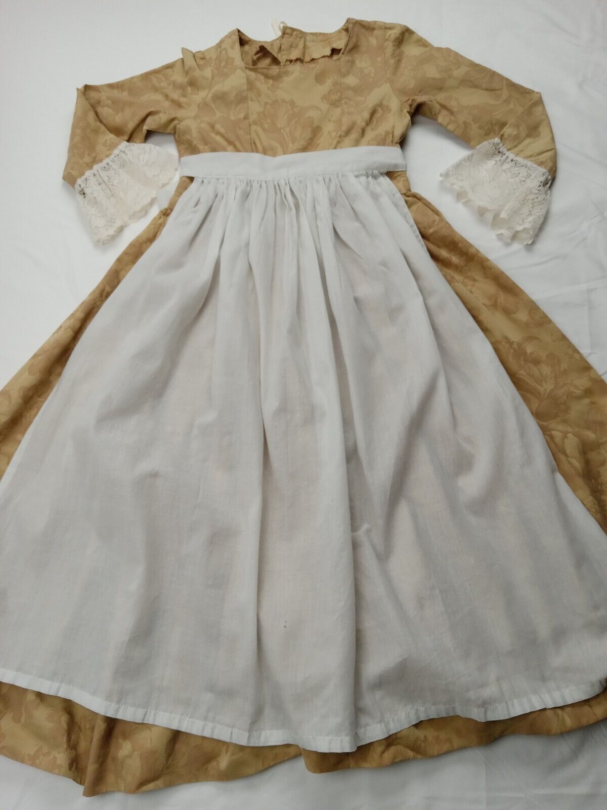 Vintage Girls Handmade Colonial Dress Bell 3/4 Sleeve 2 Pieces 8-10