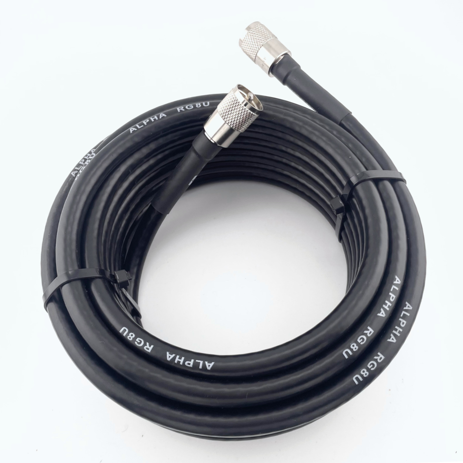ALPHA - 50ft RG8u Coax Cable with AMPHENOL PL259s attached