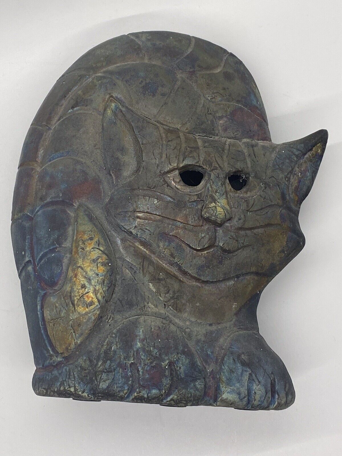 Vintage Eleanor Madonik Art Pottery Cat 1988 Statue Signed Studio Art Pottery