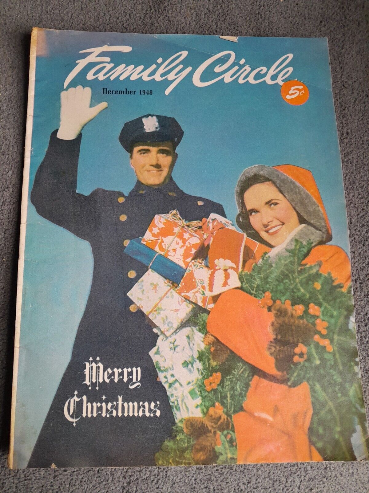 Vintage Family Circle Christmas December 1948 Antique Advertising Ephemera VG