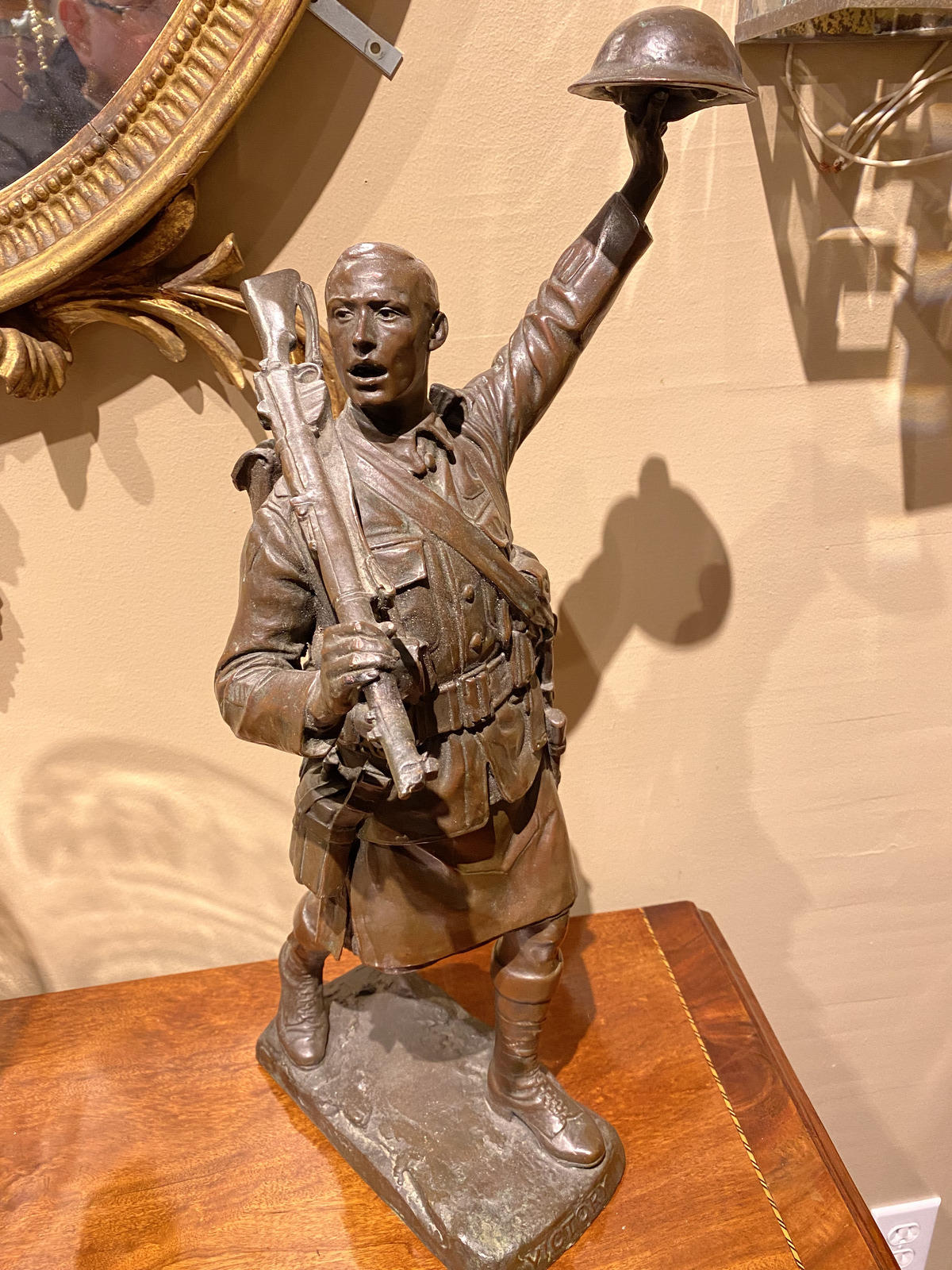 Antique WW1 bronze soldier by Hubert Paton