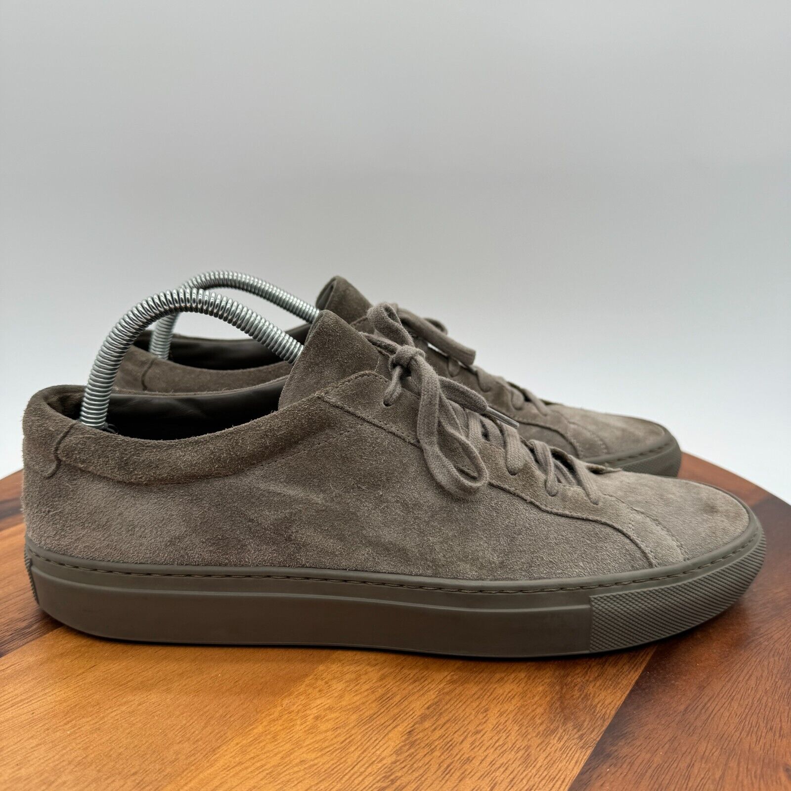 Common Projects Achilles Low Shoes Mens 10 Brown Suede Casual Walking Sneakers