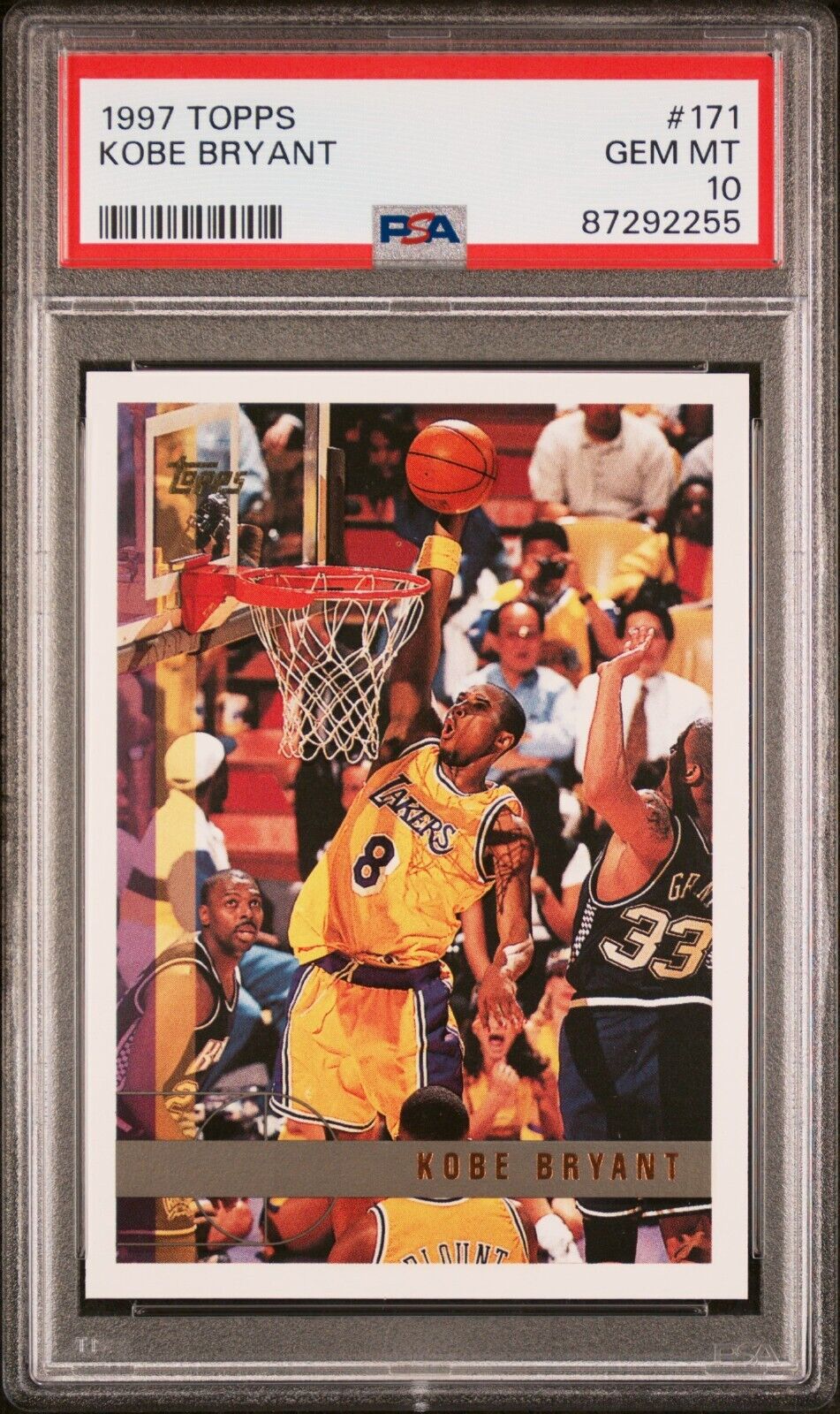 1997-98 Topps Kobe Bryant #171 PSA 10 GEM MT LA Lakers HOF POP 1014