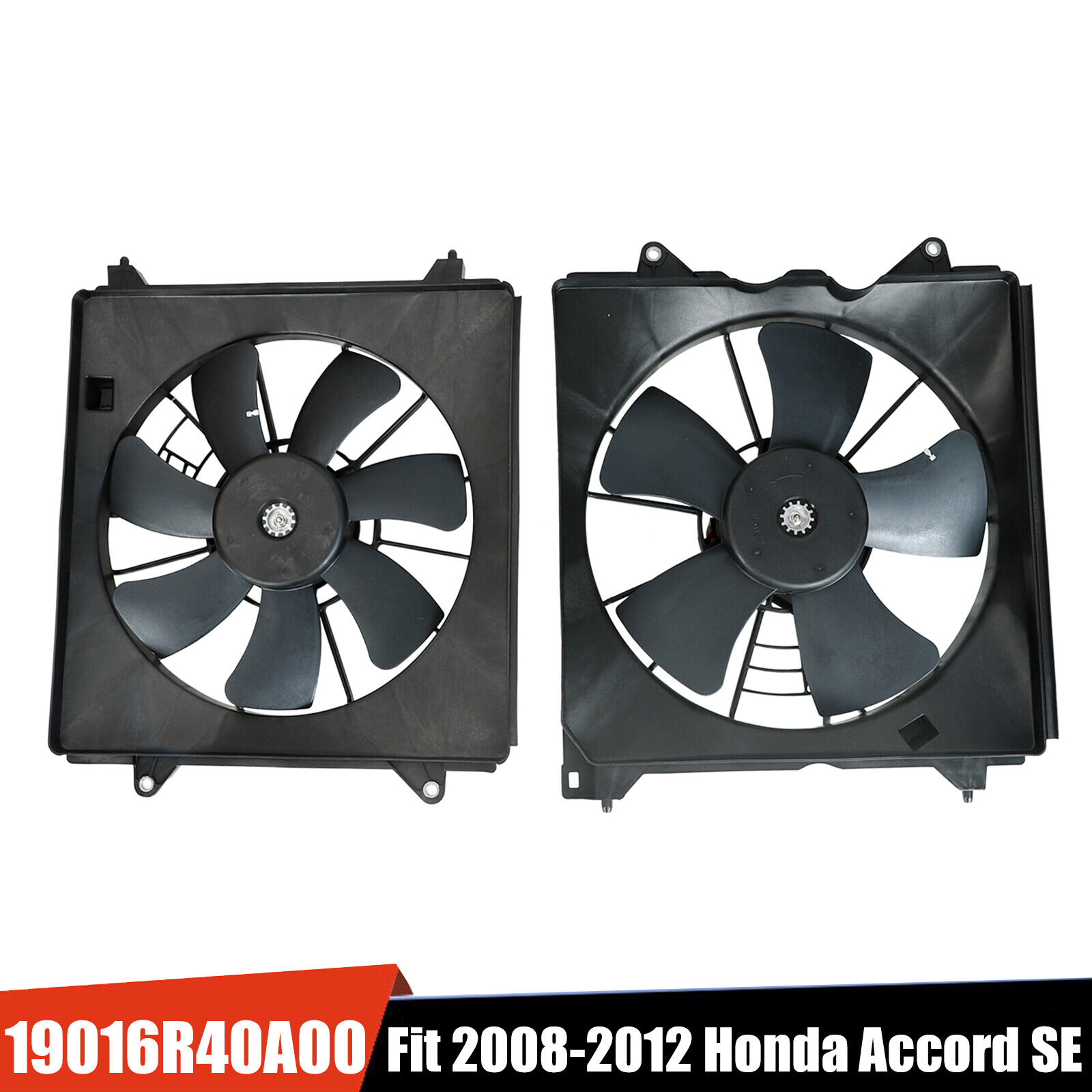 2PCS AC Cooling Radiator Fan Left & Right Set For 2008-2012 Honda Accord 2.4L