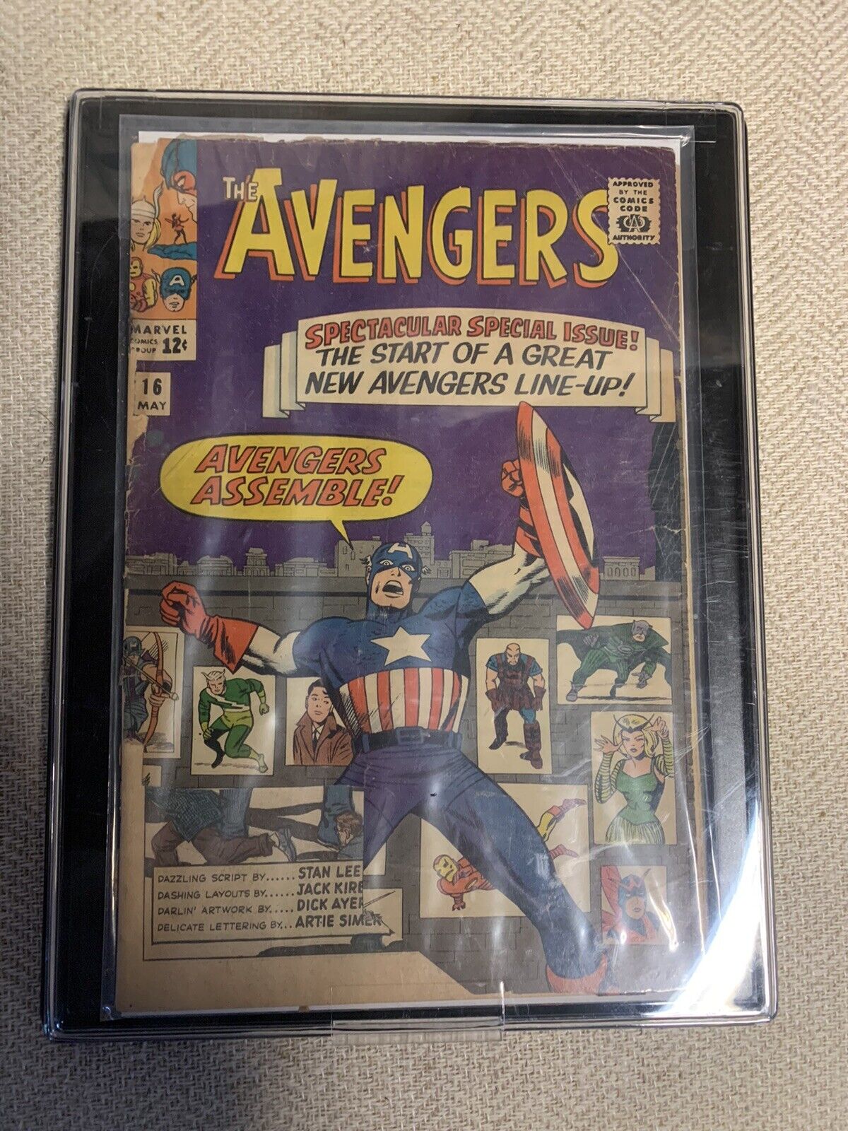 Avengers#16 May 1965 NEW LINE-UP CAP AVENGERS ASSEMBLE COVER