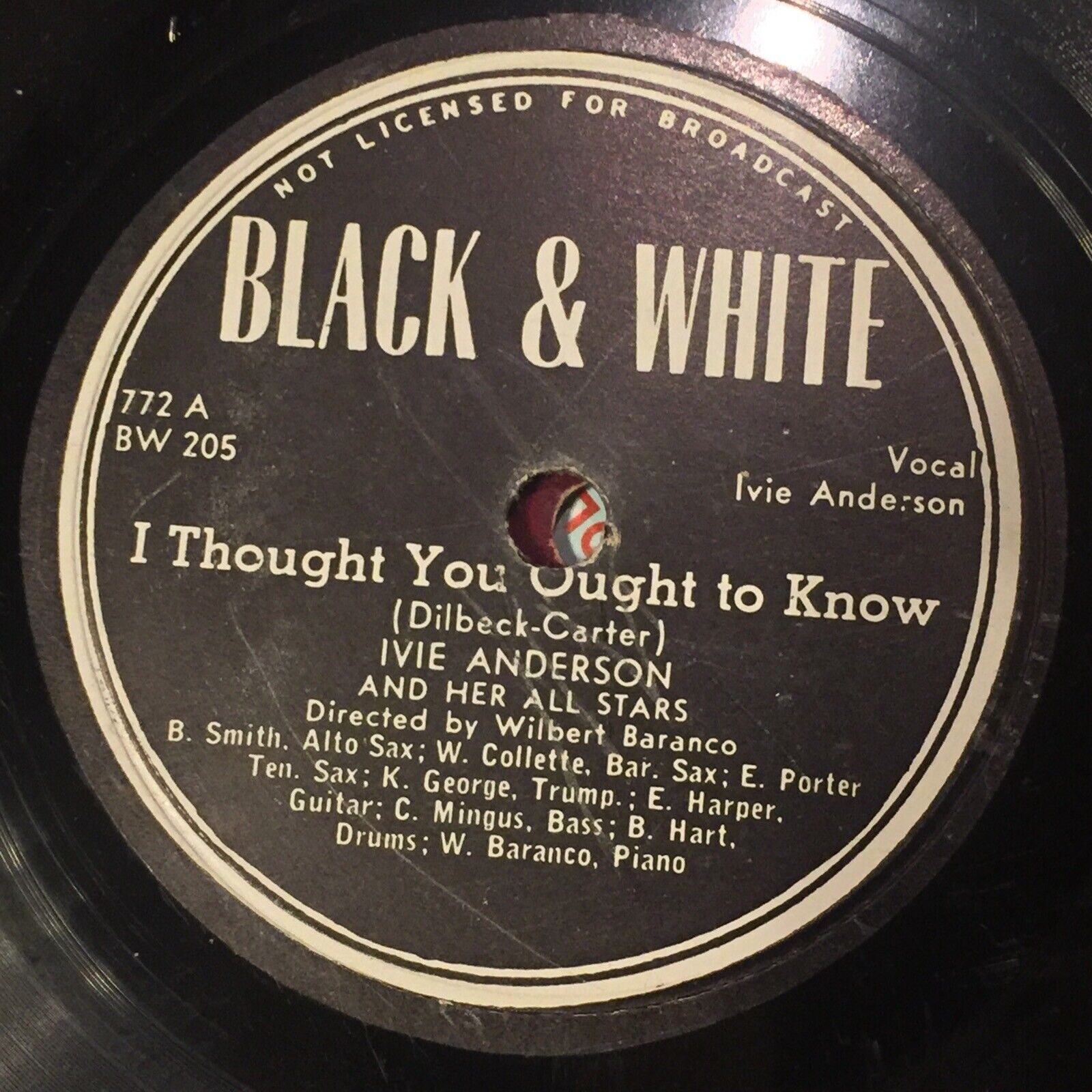 Ivie Anderson I Thought You Ought To Know Voot Is Here VG+ BLACK & WHITE Mingus