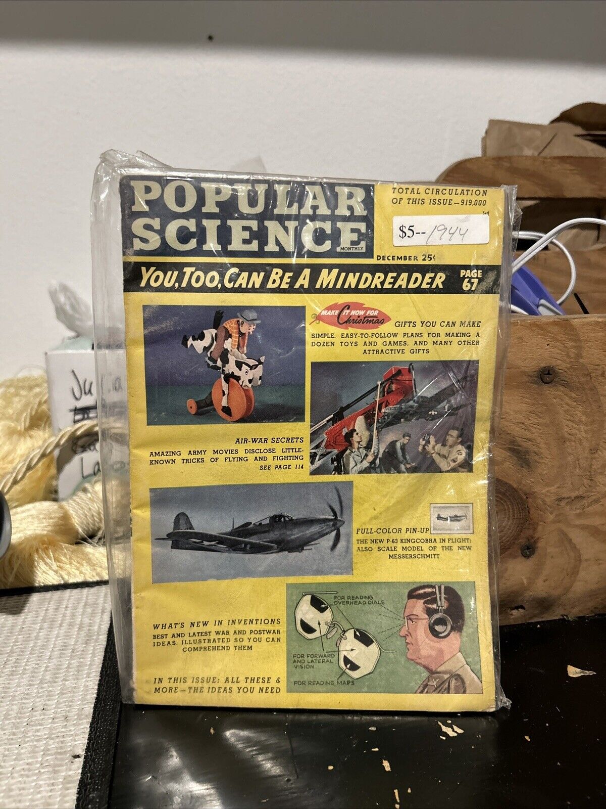 Vintage Popular Science Magazine December,1944  Great Articles and  Ads WW2
