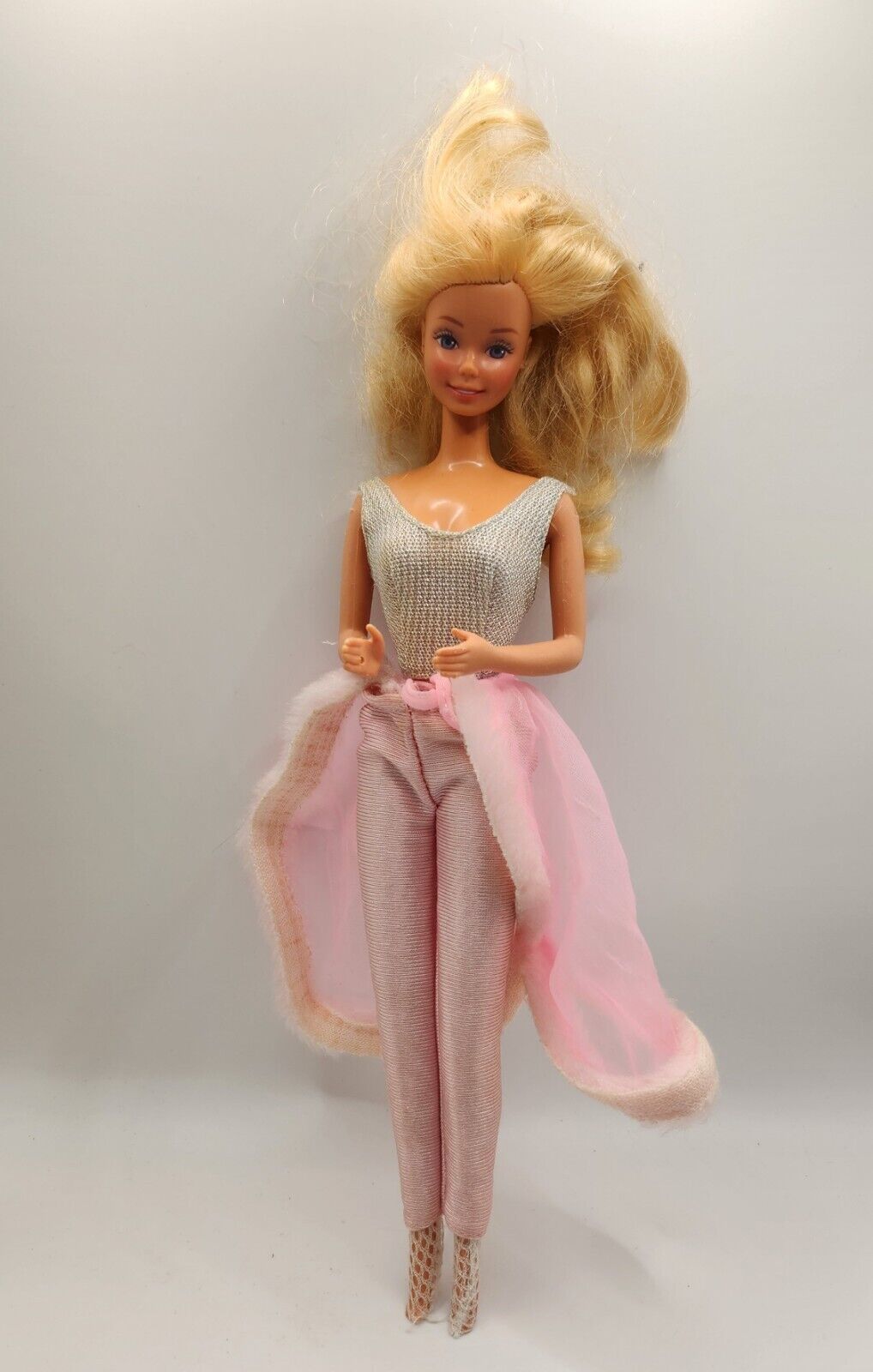 Vintage 1966 Mattel Barbie Doll Phillippines Blonde Hand Piercing Pink