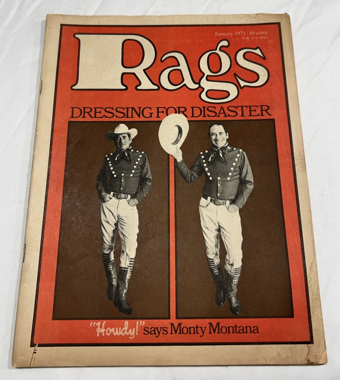 RAGS Magazine January 1971 Published by BARON WOLMAN RARE  Dressing For Disaster