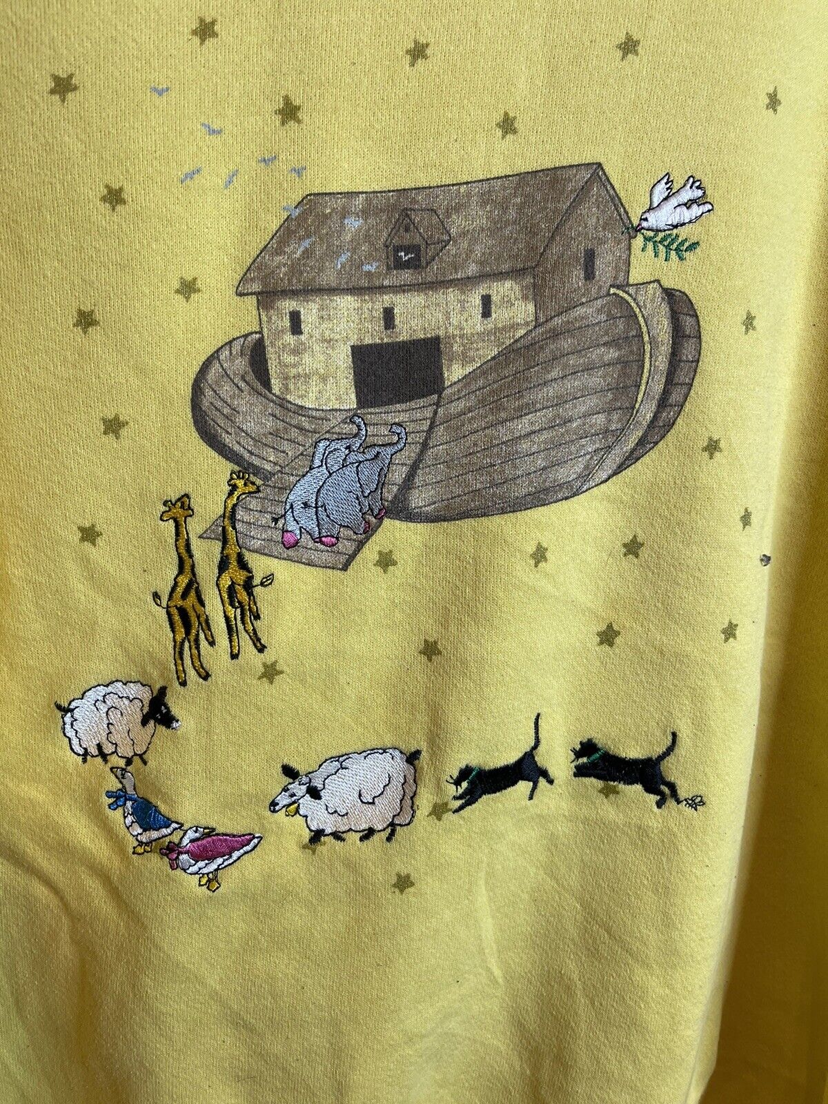 Vintage Noah\'s Ark Sweatshirt USA Size L / XL / One Size Animals Embroidered