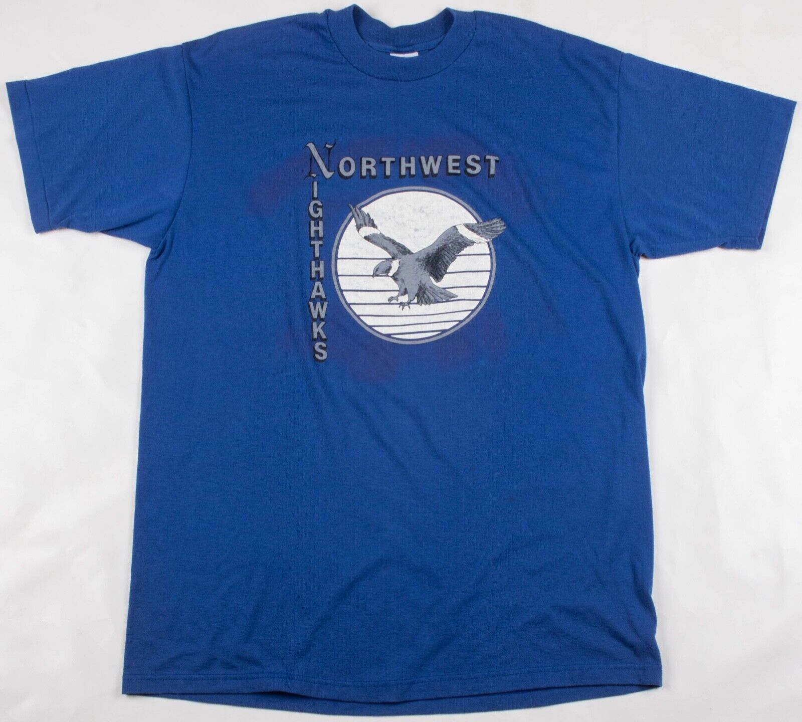 Vintage 1980s/1990s Northwest Nighthawks Stedman USA Made Blue Shirt Men\'s L/XL