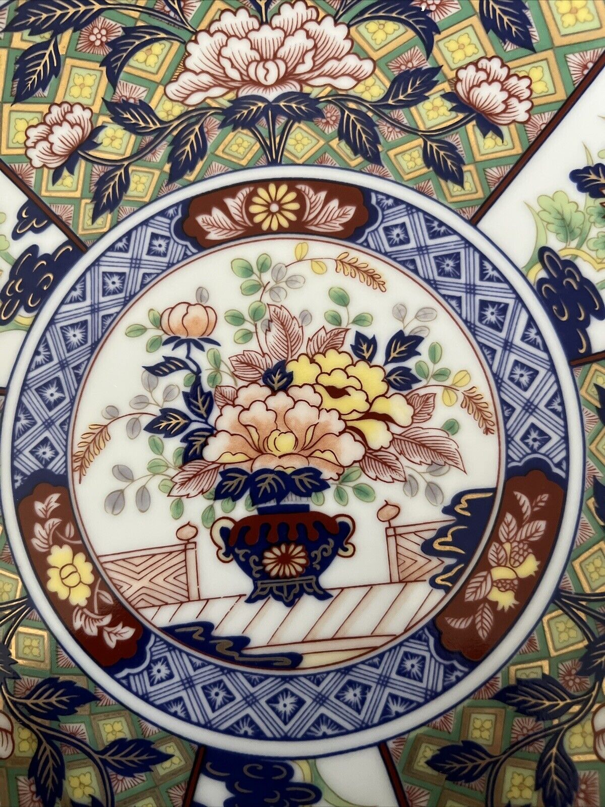 10” Imari Dynasty Decorative Plate With Floral Pattern New