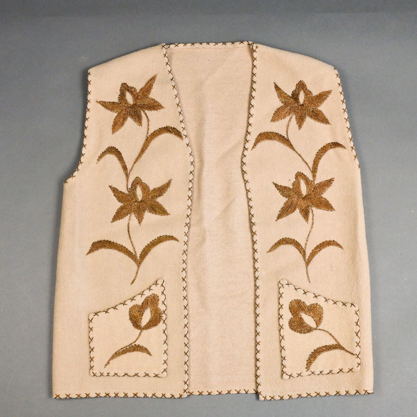 Vintage 1946 Mexican Felt Vest - Hand Made 1940\'s.