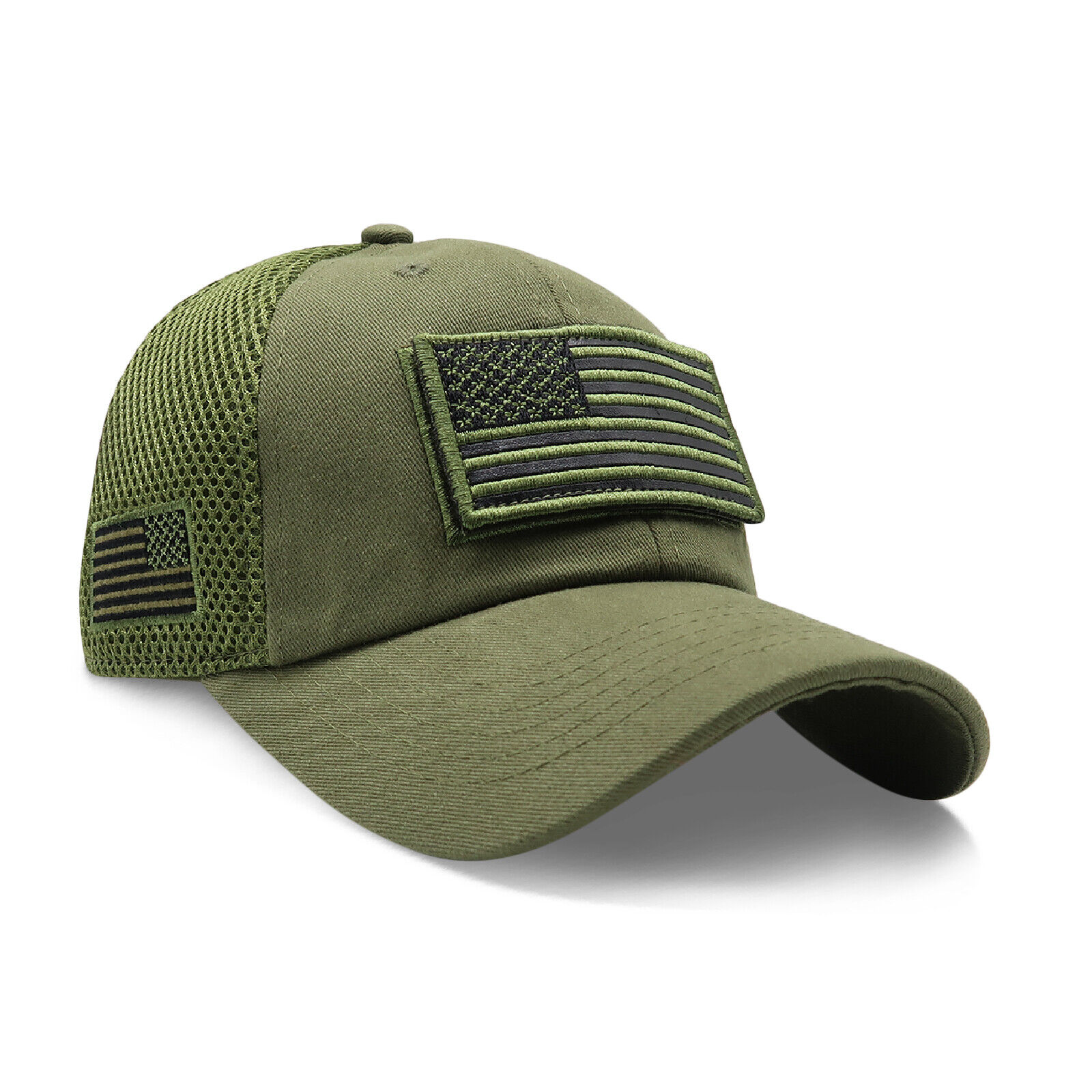 Baseball Cap USA Flag American Mens Hat Military Patch Mesh Tactical Army Caps