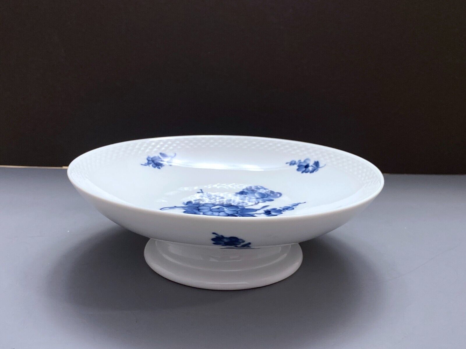 Royal Copenhagen Blue and white Flower Braided Compote Bowl, USA 
