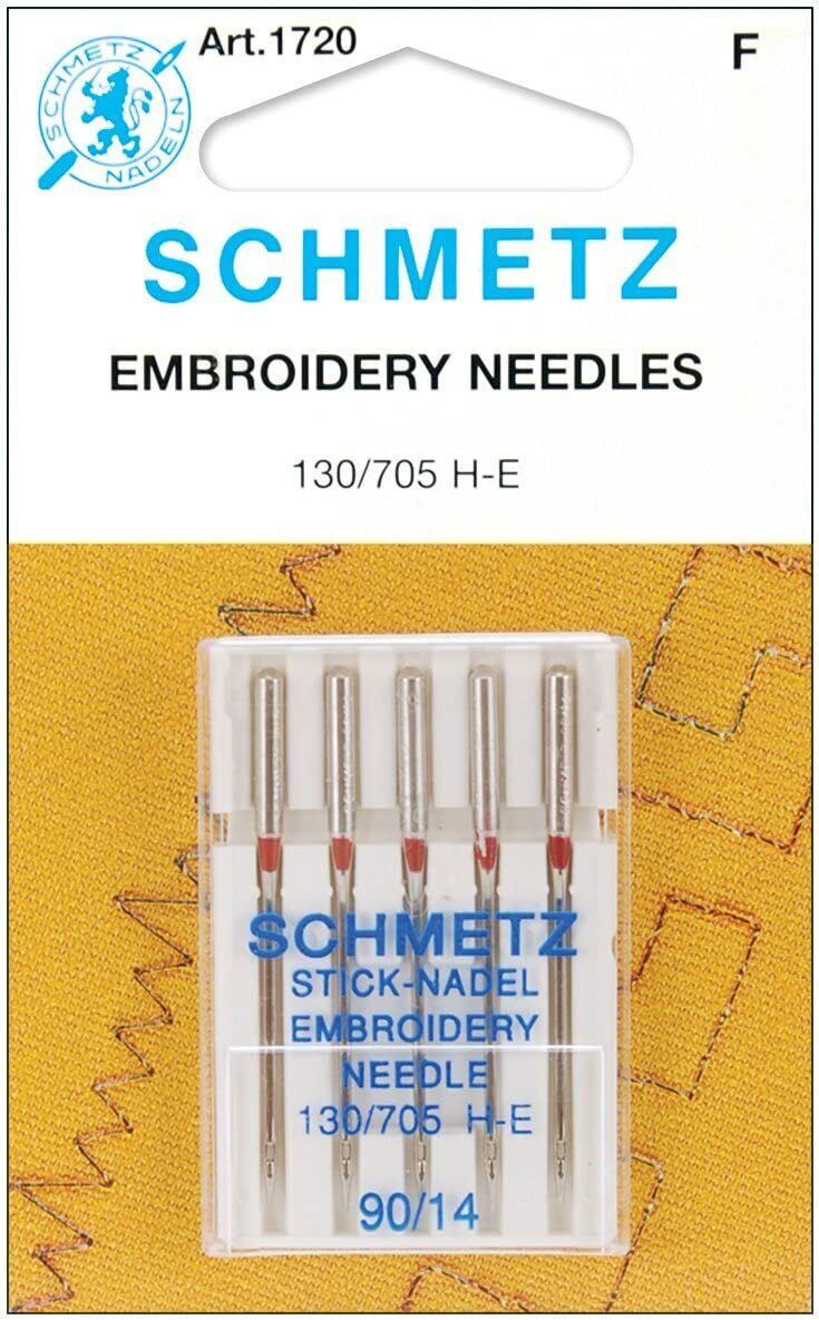 25 Schmetz Embroidery Sewing Machine Needles 130/705H H-E Size 90/14