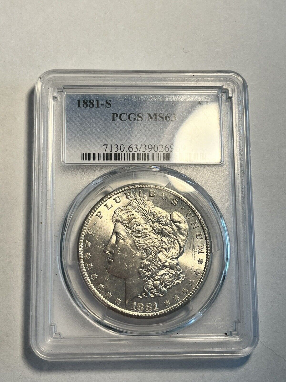 1881 -S MORGAN SILVER DOLLAR  PCGS MS 63 Certified Exact Coin Sent Out.