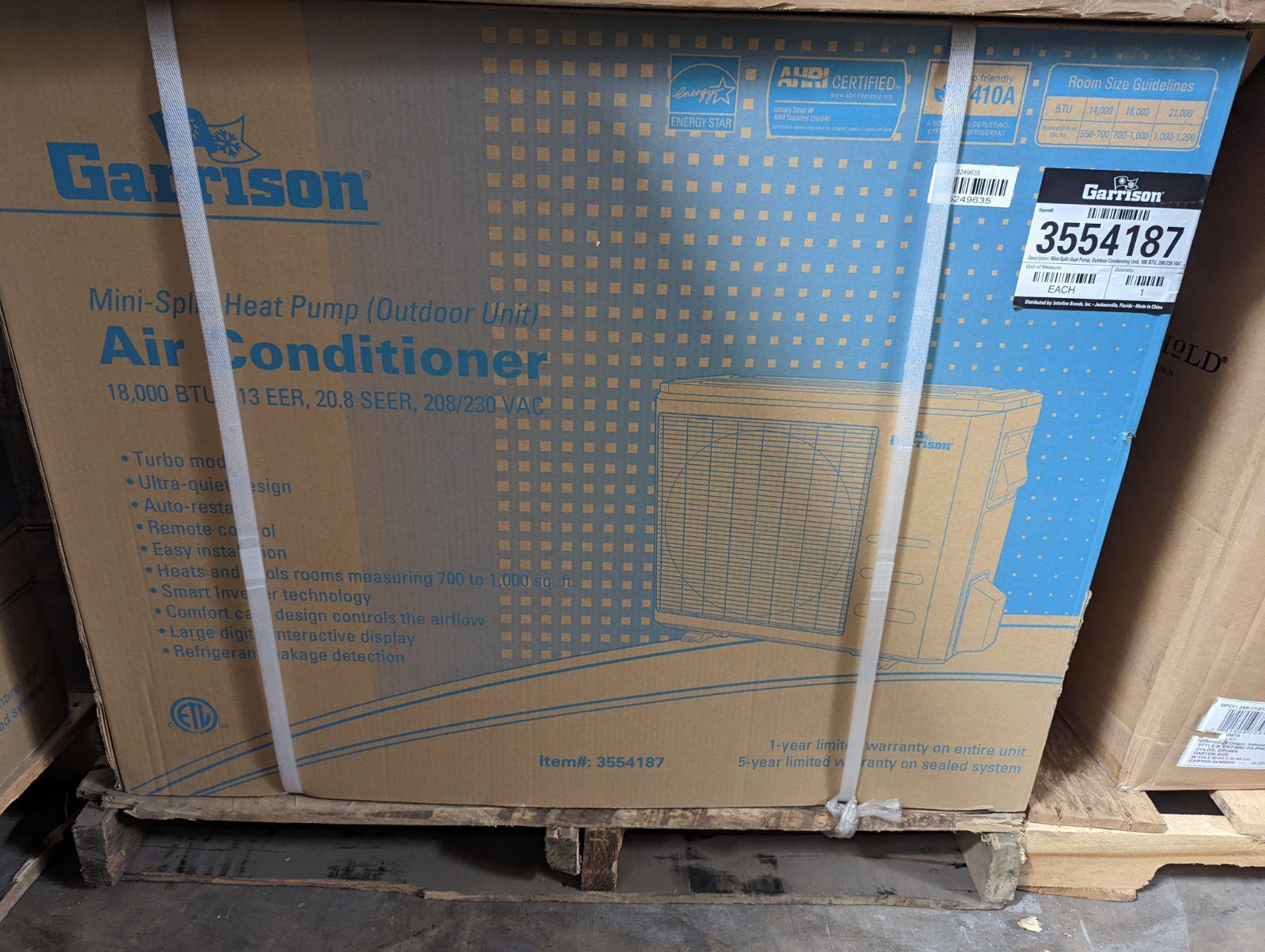 Garrison 18000 BTU 1.5 Ton Mini Split AC Heat Pump 230V 60Hz (Outdoor Unit Only)