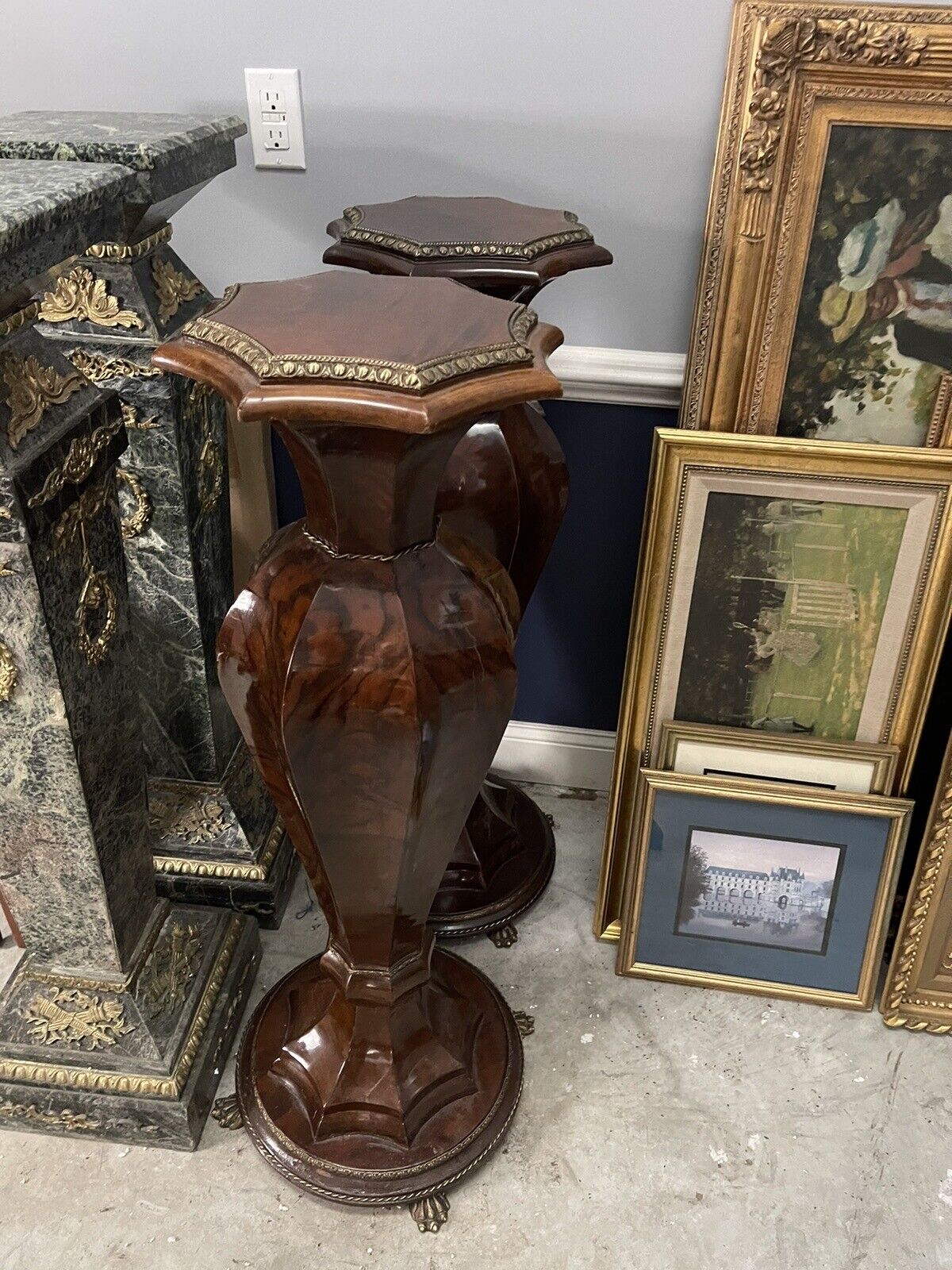 Paid Of Beautiful Wood Pedestals