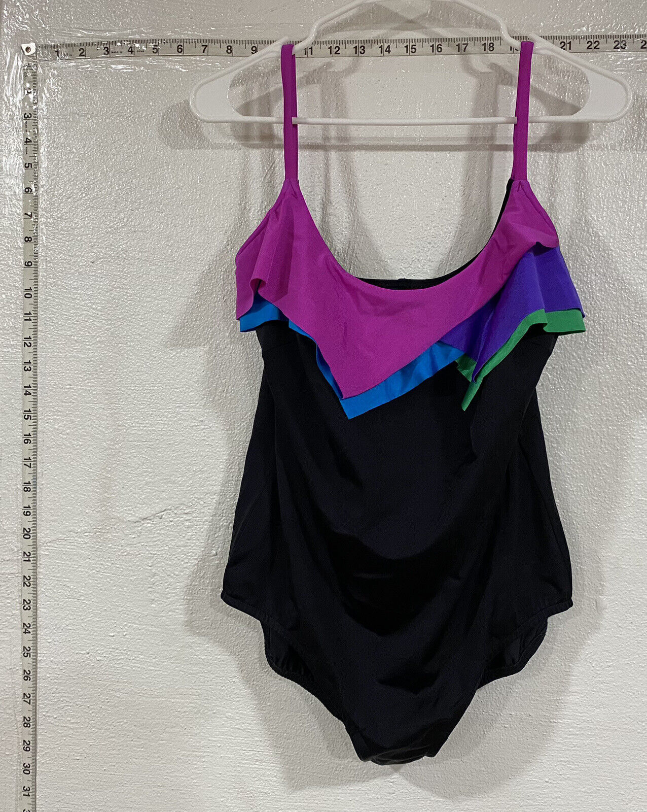 Sirena II Womens Size 40– 1 Piece Vintage Multi Color Fringe Swimsuit