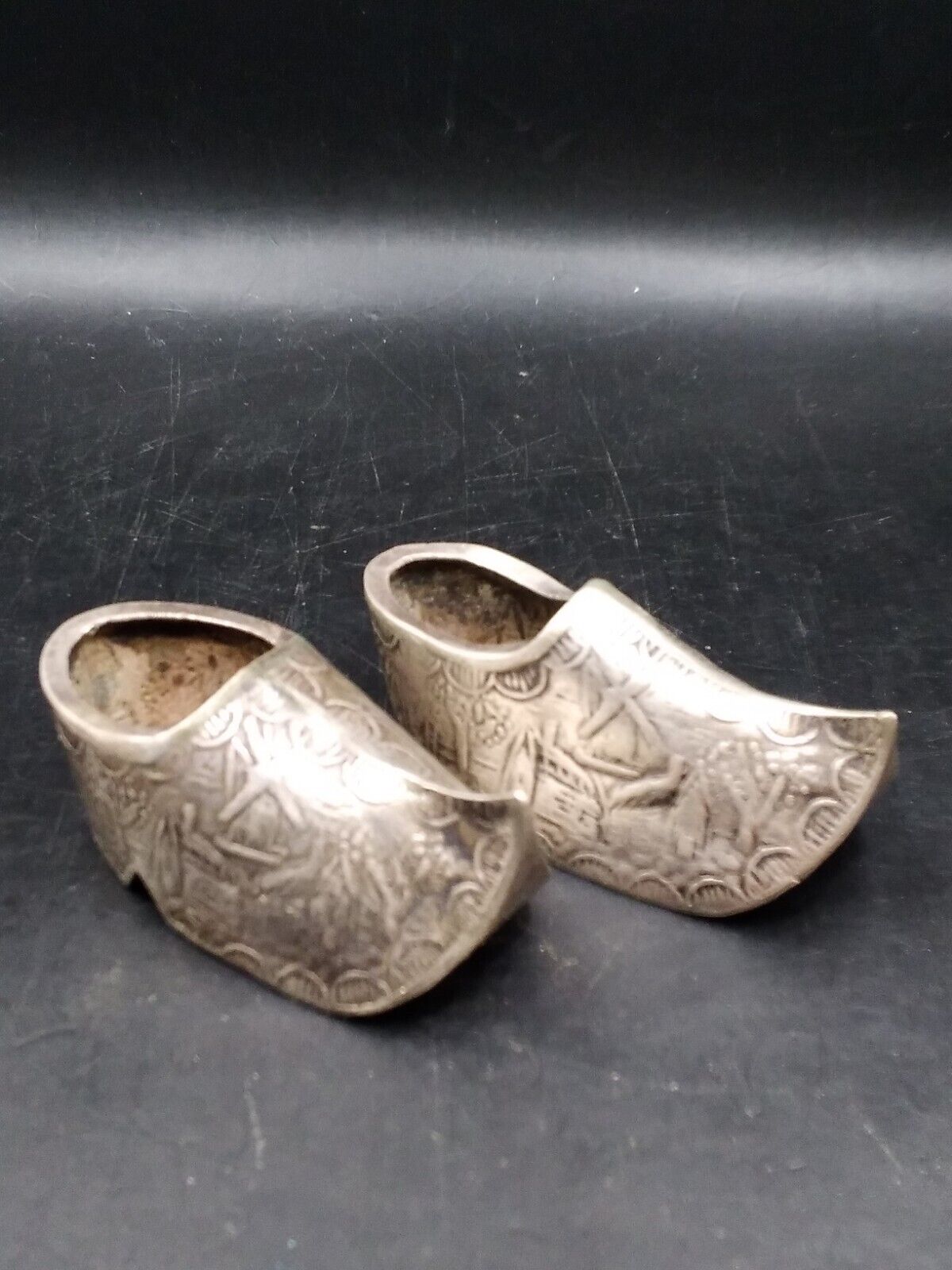 Unusual Vintage Silver Tested Clogs/Shoes Marked Brv12