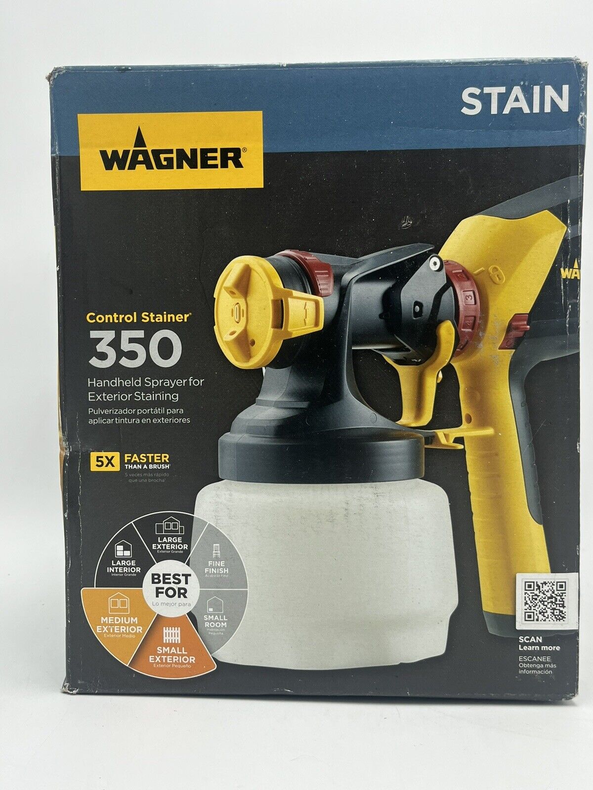 WAGNER Control Stainer 350 HVLP Handheld Sprayer. Open Box 