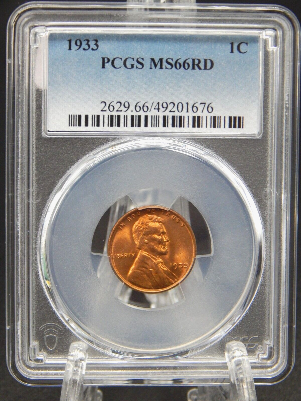 1933 PCGS MS65 RD RED Lincoln Wheat Back CENT #BT-87