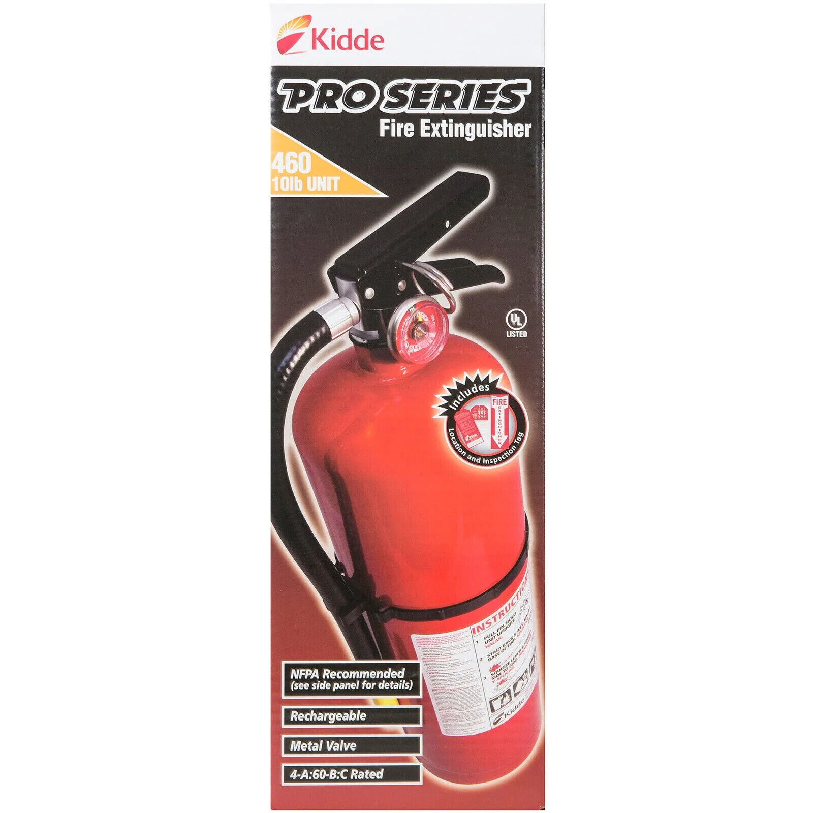💥 Kidde Pro 10 MP 466204 10 lb. ABC Fire 💥 Extinguisher UL Rating 4-A:60-B 💥