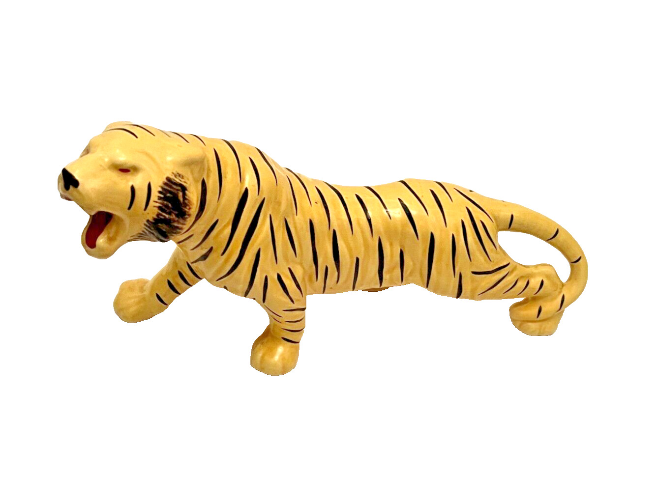 Vintage Large Mid Century Ceramic Tiger Animal Figurine 1970's Sculpture Decor