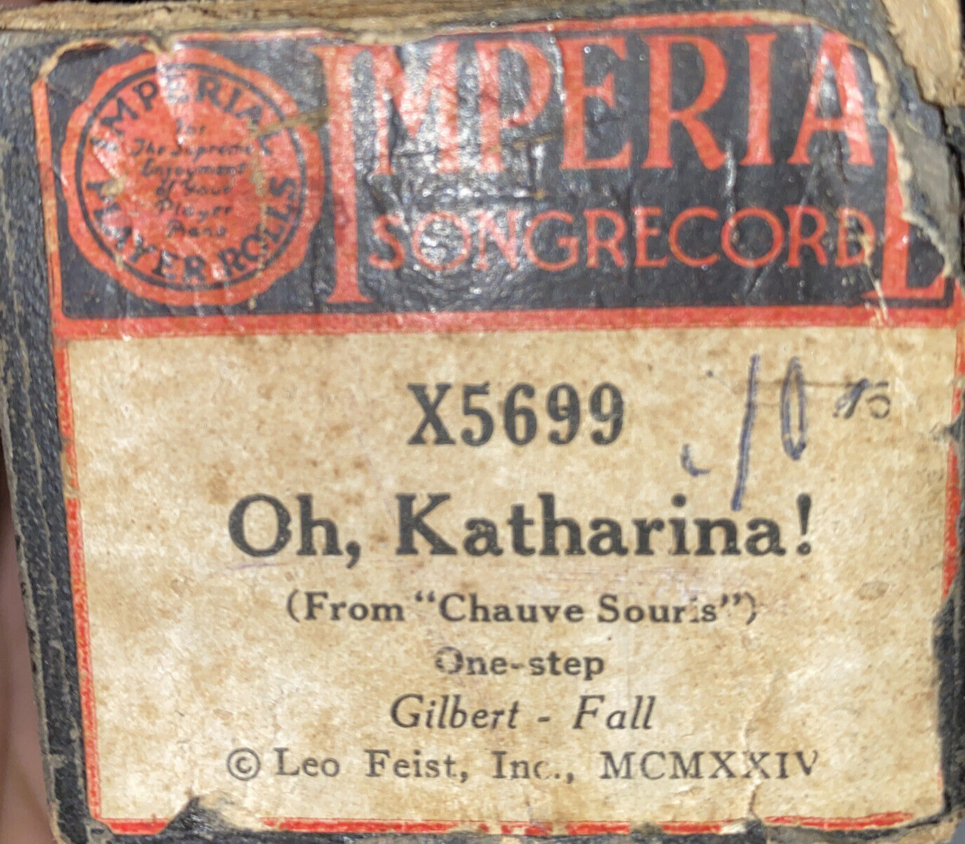 Vintage Imperial Songrecord X5699 OH KATHARINA Player Piano Roll