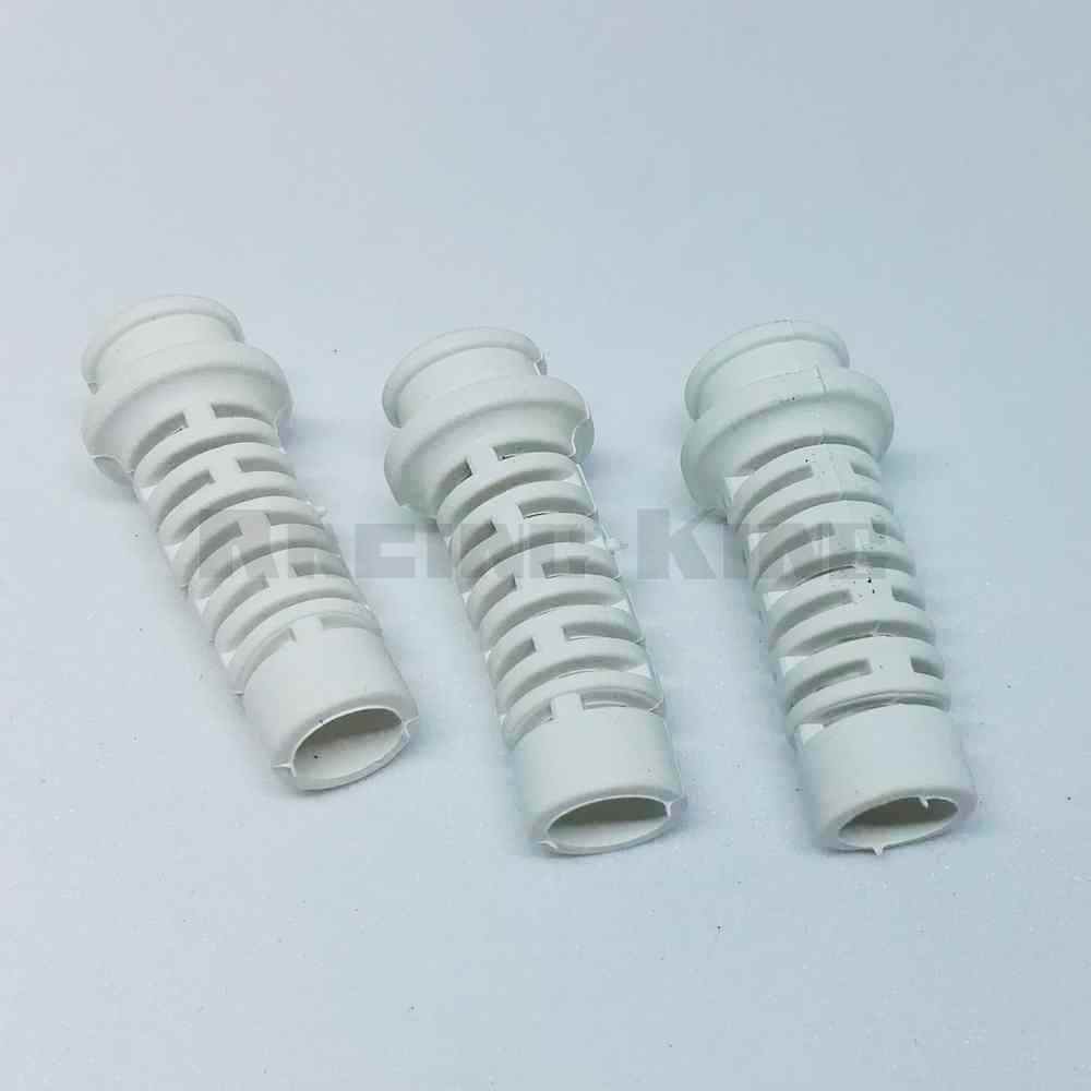3 Pcs White 9.5mm x 6.5mm Rubber Strain Relief Cord Boot Protector Cable Sleeve