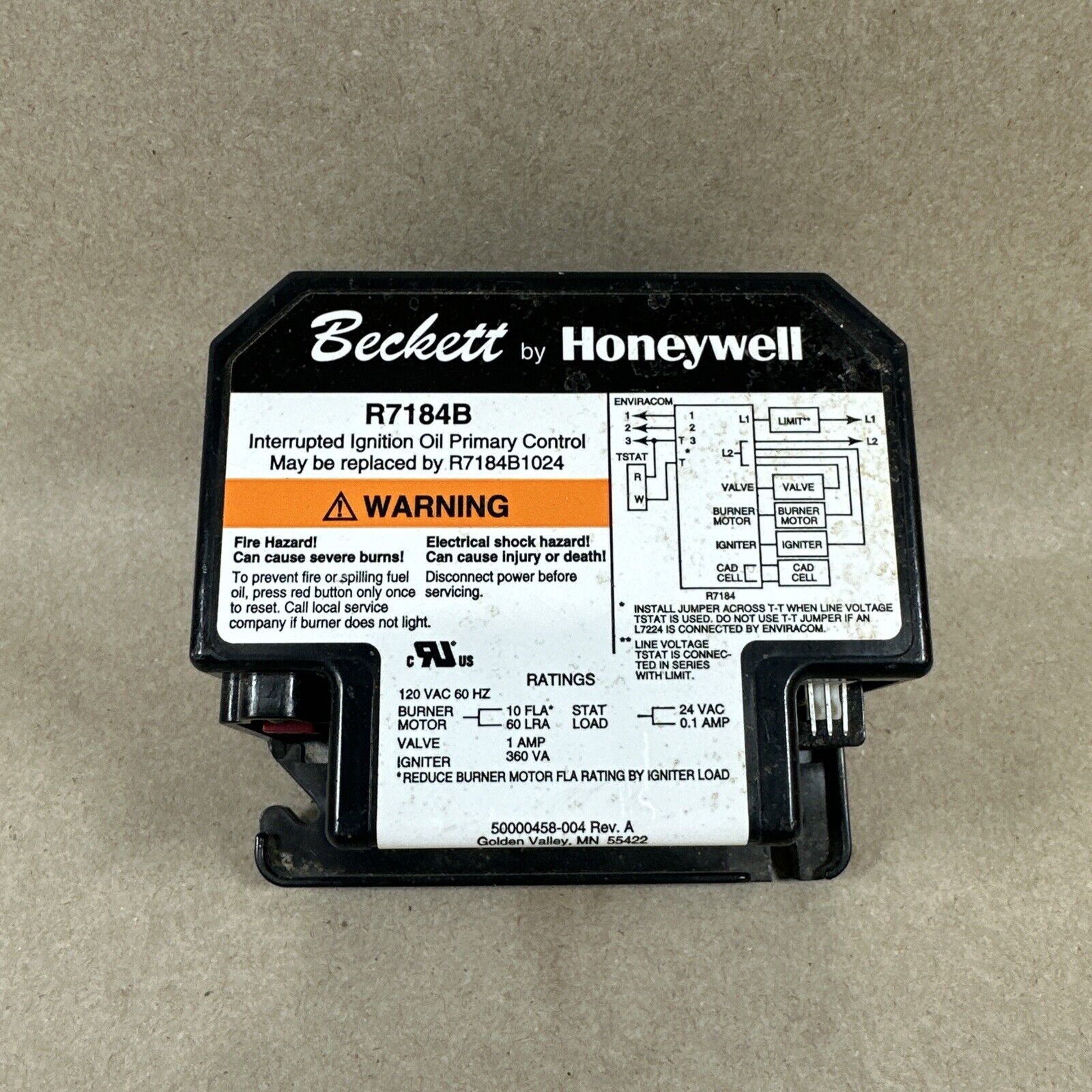 Ignition Oil Primary Control Beckett By Honeywell R7184B 1032