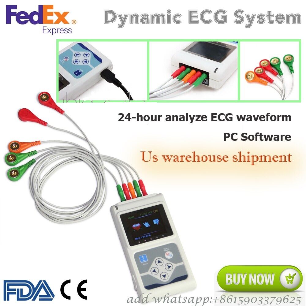 CONTEC TLC5007 Dynamic ECG Monitor System 24 Hours Recorder ECG Holter PC SW