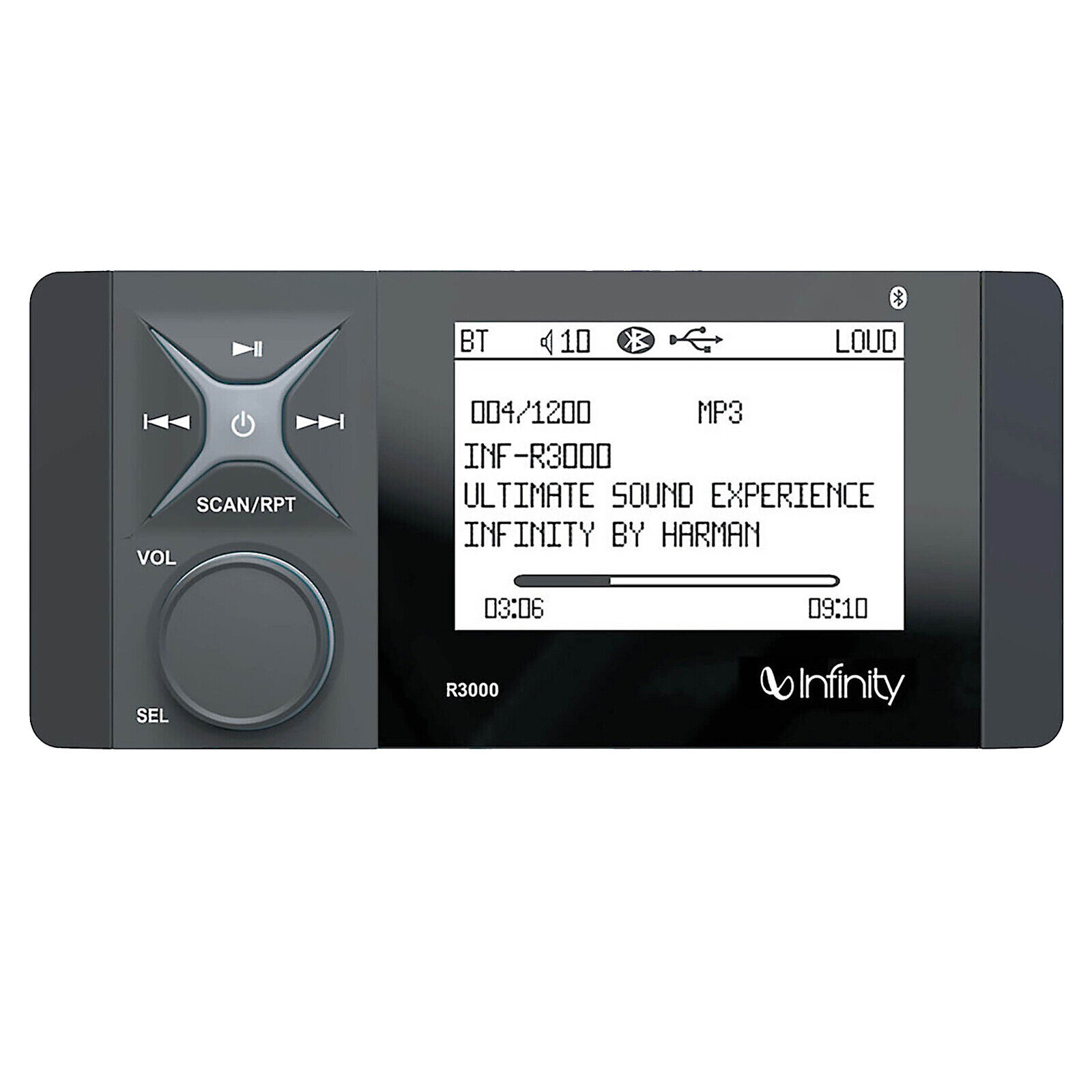 Infinity R3000 Wake Series Bluetooth AM/FM Radio Digital Media Marine Receiver