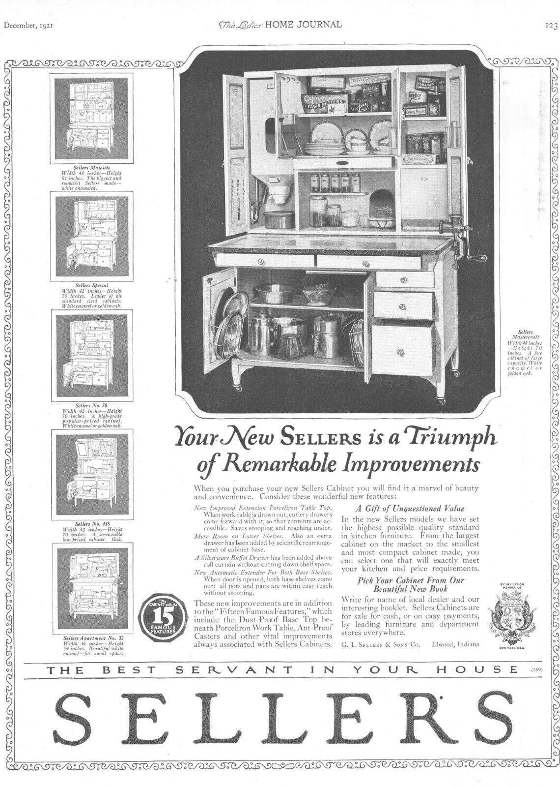 1921 Sellers Mastercraft Cabinets Antique Print Ad Triumph Remarkable