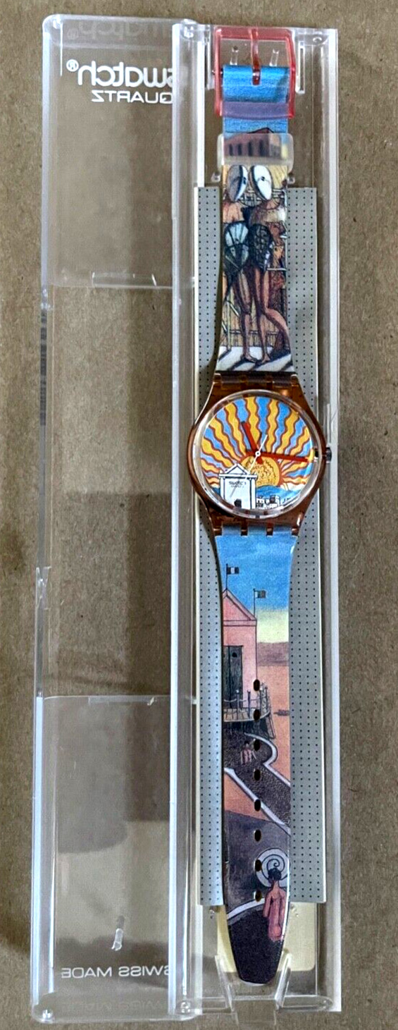 VTG SWATCH -GP 107 - II POETA - Bright Sun n buildings NEW IN BOX COLLECTION