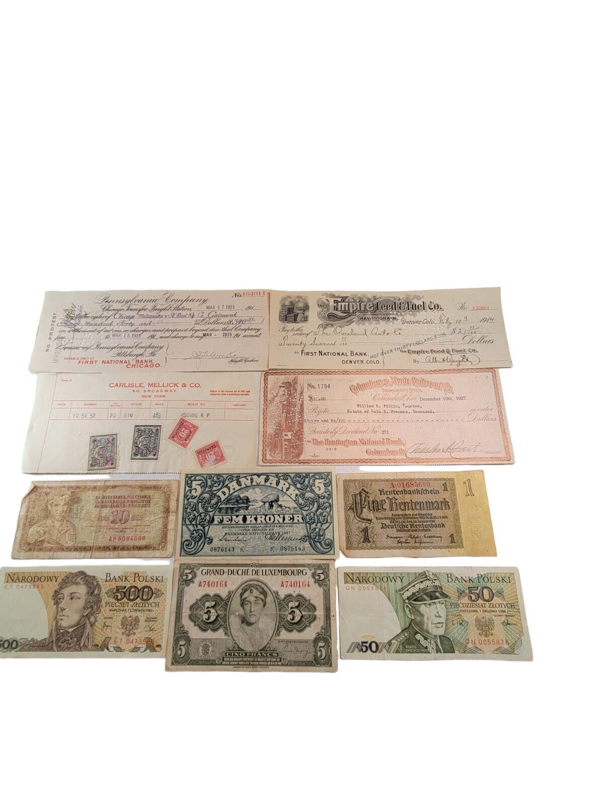 Antique Old Foreign World Currency Foreign Banknotes Money