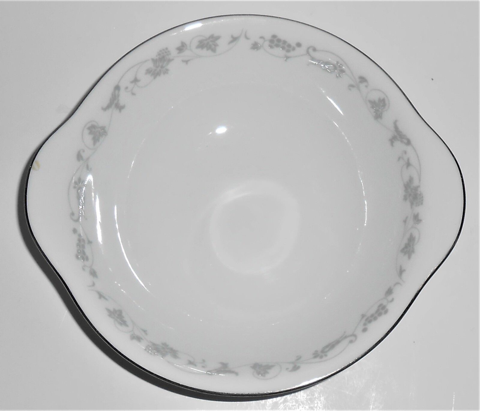 Noritake Porcelain China 6657 Vivian w/Platinum Tab Handle Soup Bowl