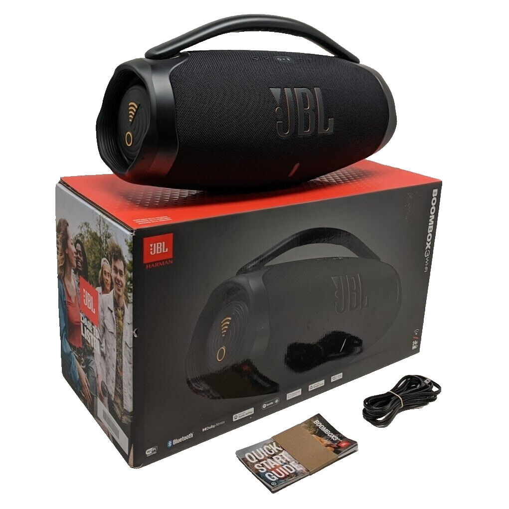 Nice In Box JBL Boombox 3 Wi-Fi Portable Wireless Speaker- Black