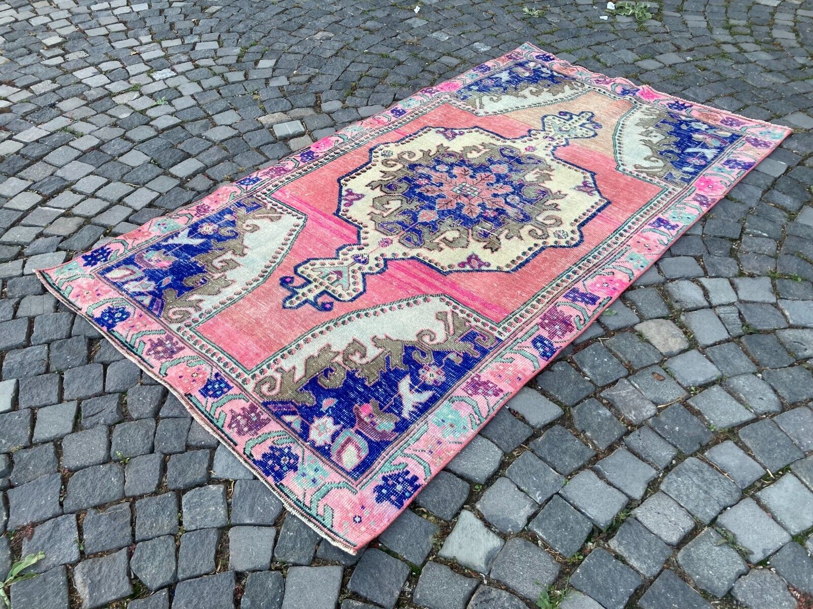 Area rug, Turkish rug, Vintage rug, Handmade rug, Wool rug Carpet | 4,1 x 7,4 ft