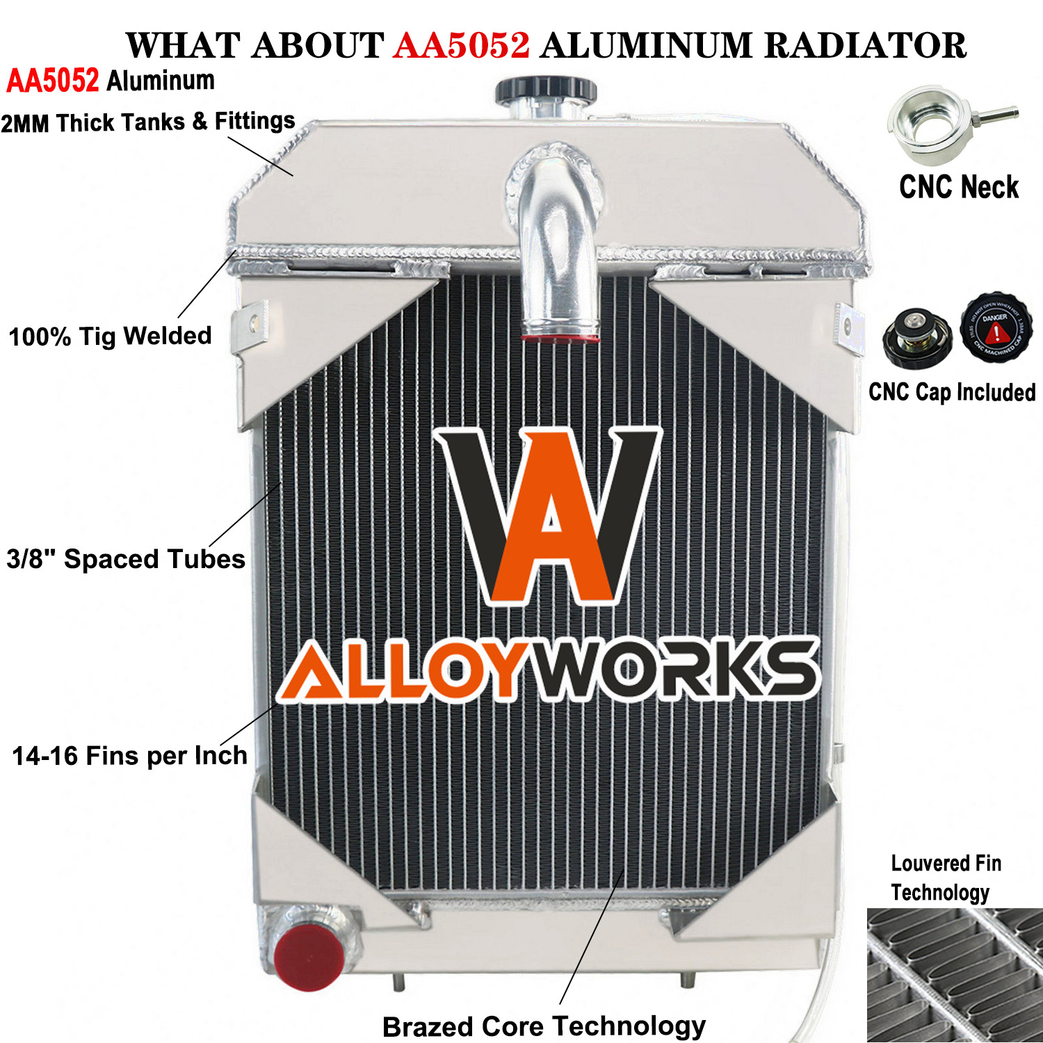 4-Row All Aluminum Tractor Radiator For Case VA VAC VAH VAI VAO VTA