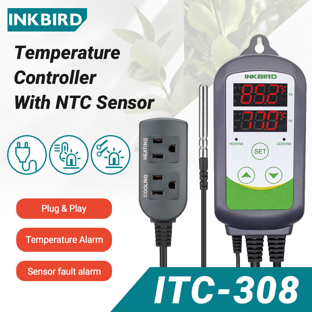 INKBIRD Digital Temperature Controller Heat Pump Control C/F Switch Relay Output