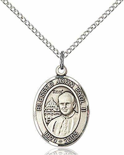 bliss Sterling Silver Pope John Paul II Medal Pendant, 3/4 Inch